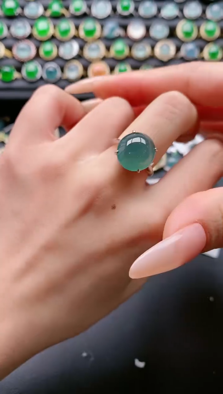 【闪购商品】翡翠戒指银S925镶嵌111111