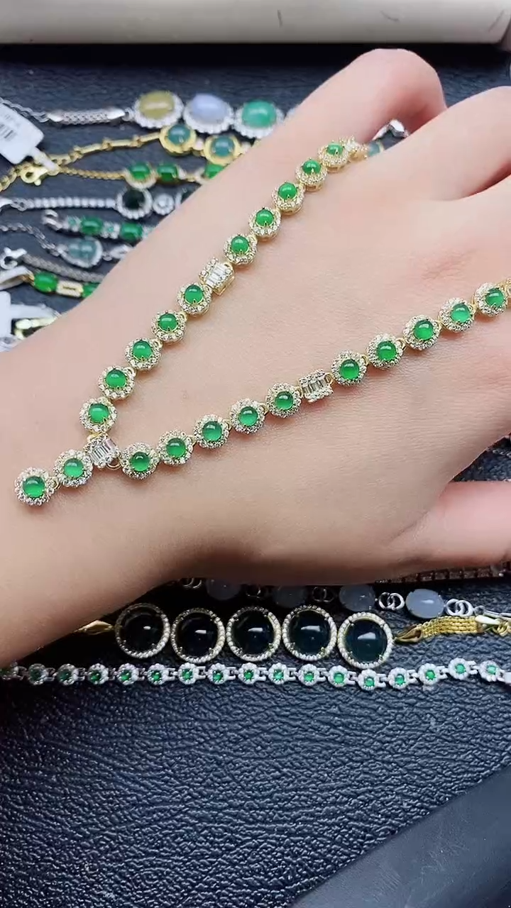 银S925镶嵌戒指翡翠1