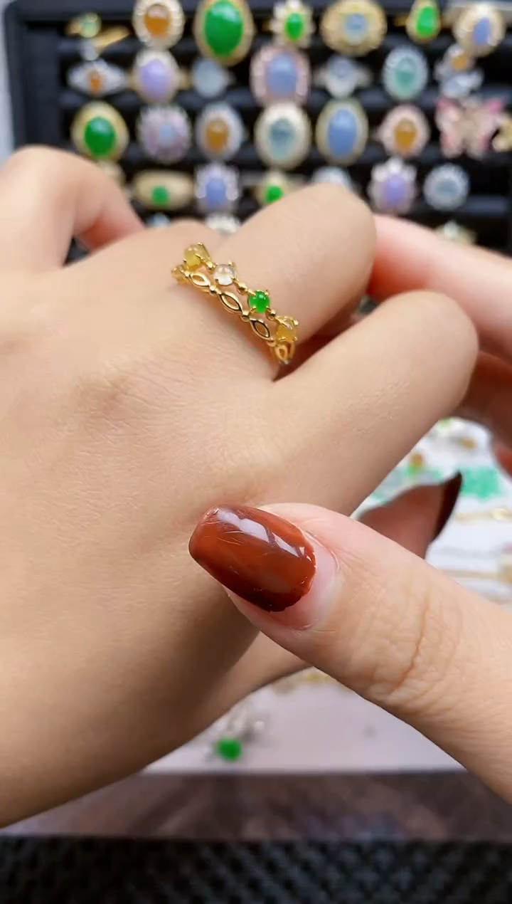 银S925镶嵌戒指翡翠428