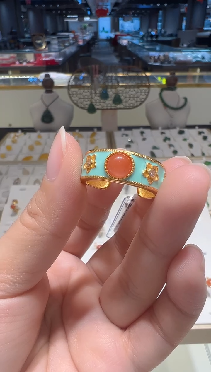 【闪购商品】南红玛瑙戒指银S925镶嵌32