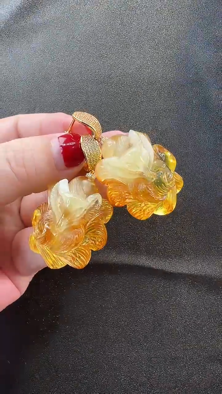 【闪购商品】琥珀耳饰未镶嵌耳环