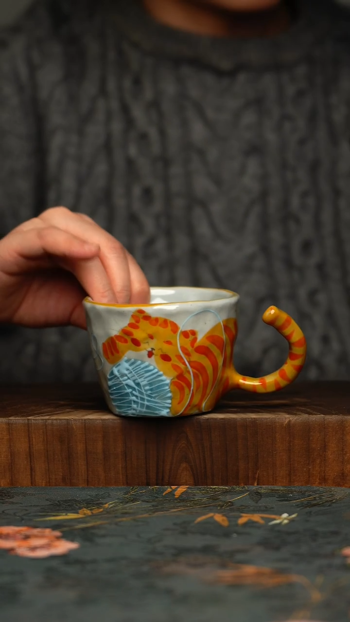 瓷片釉下彩手工手绘同款陶器