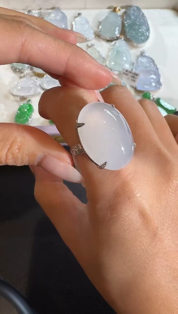 【闪购商品】翡翠吊坠(不含链)18K金镶嵌【源头工厂】钻石镶嵌两用款