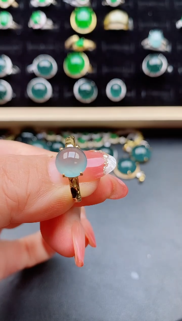 【闪购商品】翡翠戒指银S925镶嵌12121