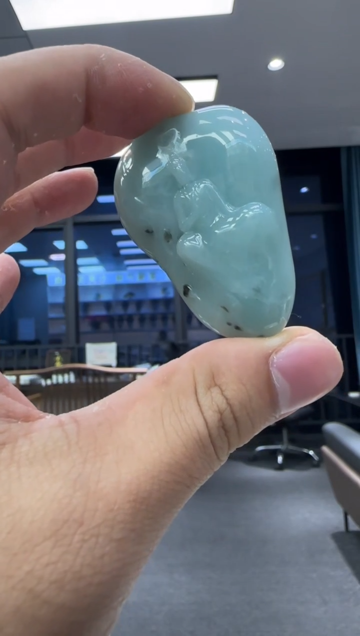 颈饰未镶嵌翡翠天然翡翠A货孤品一件 