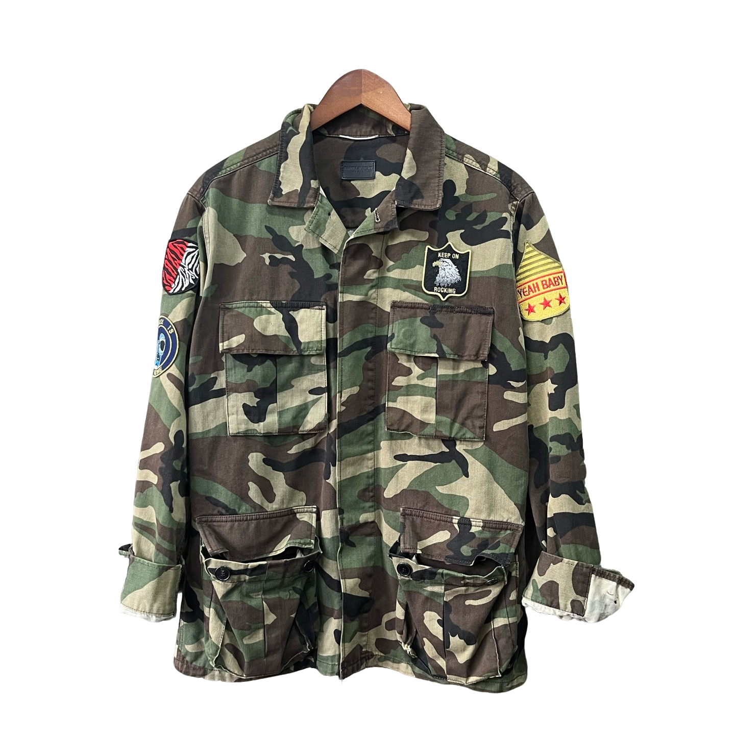 99新 YSL/圣罗兰 宇航员迷彩男款外套夹克 xs码99X0975