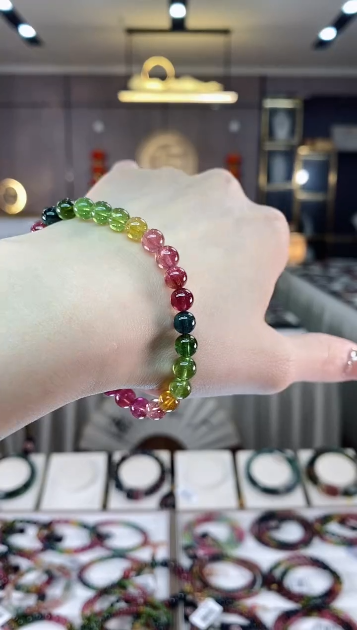 【闪购商品】碧玺单圈手串6mm+未镶嵌一物一证dan