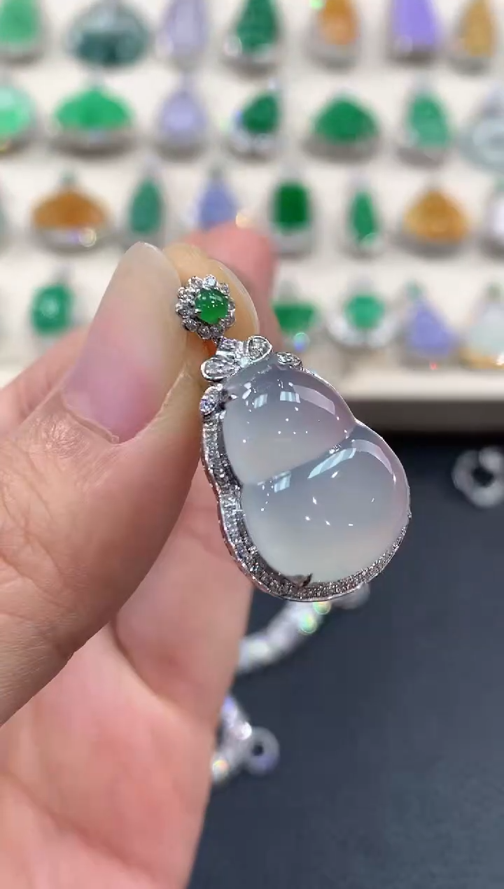 【闪购商品】翡翠吊坠(不含链)18K金镶嵌B87    