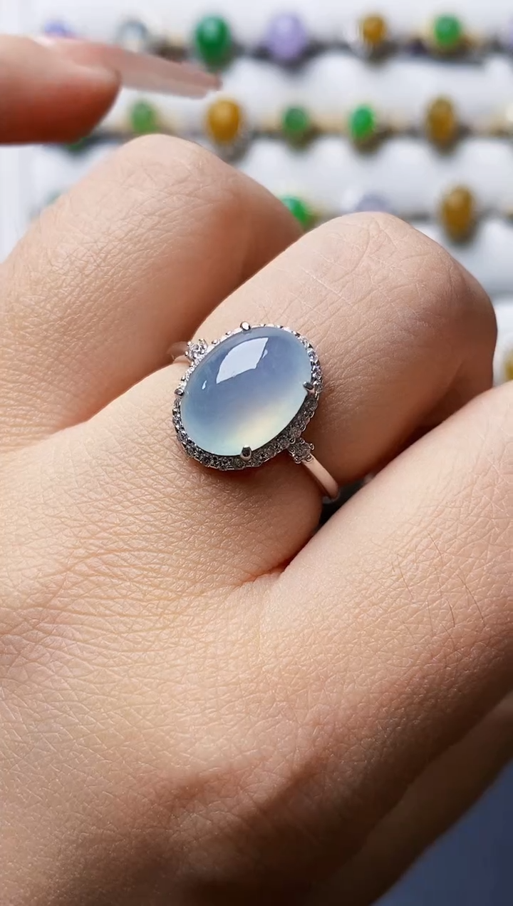 银S925镶嵌戒指翡翠1163