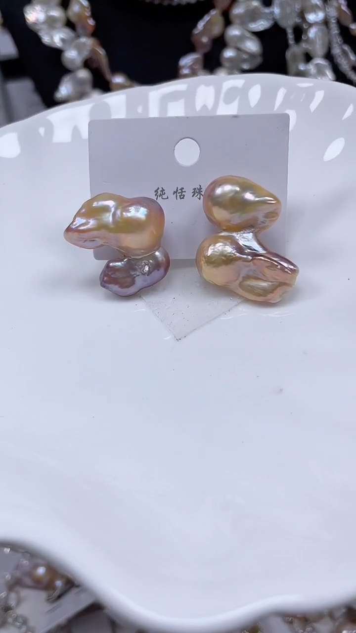 未镶嵌耳饰淡水珍珠【纯恬饰品】