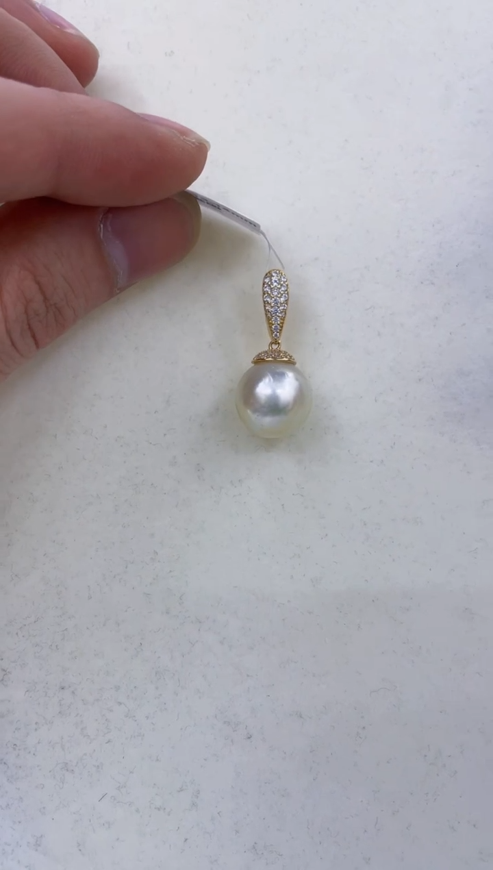 银S925镶嵌颈饰海水珍珠  