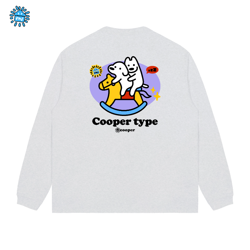FNIcooper（木马伙伴 AB面）趣味卡通纯棉长袖男女T恤秋冬宽松发泡