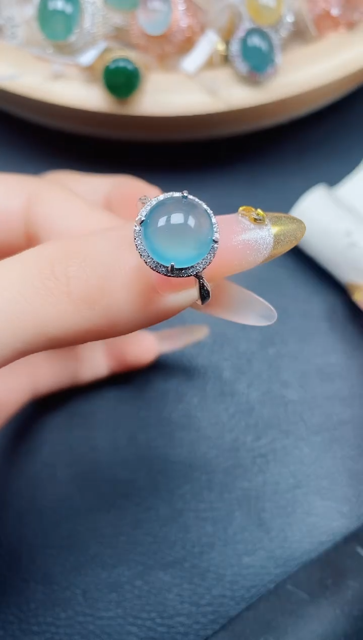 【闪购商品】翡翠戒指银S925镶嵌翡翠
