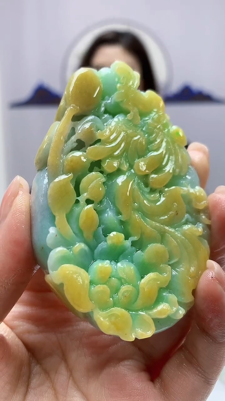 【闪购商品】定制翡翠未镶嵌4829ms-毛货挂件凤凰180