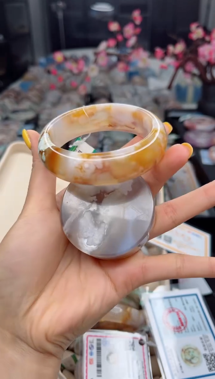 石英质玉未镶嵌手镯59圈口（赠送镯心）6505242