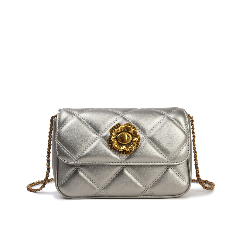 【C&R】时尚单肩斜挎小方包SKL-Z8283-银灰色/21x7.5x13cm