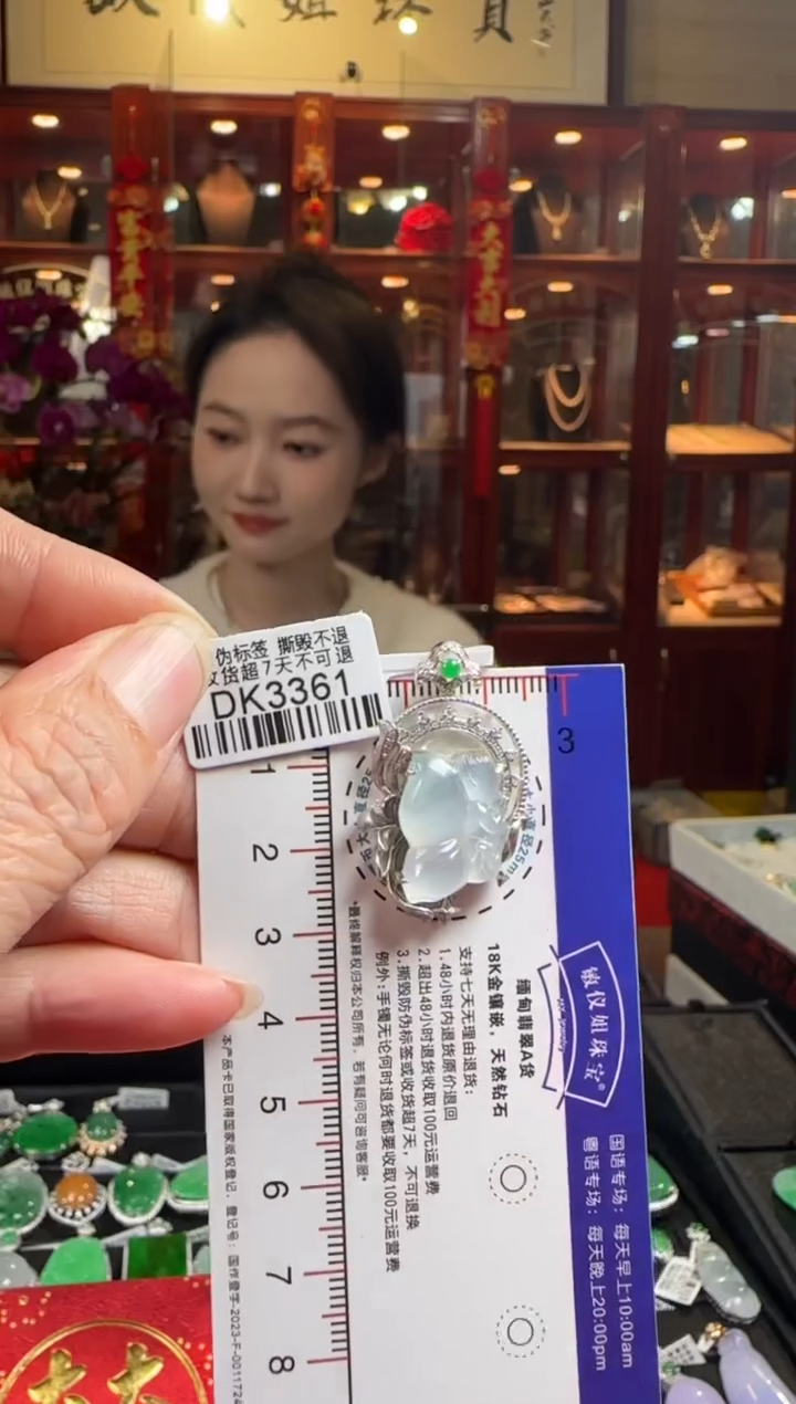 【闪购商品】翡翠颈饰18K金镶嵌DK3361冰天使