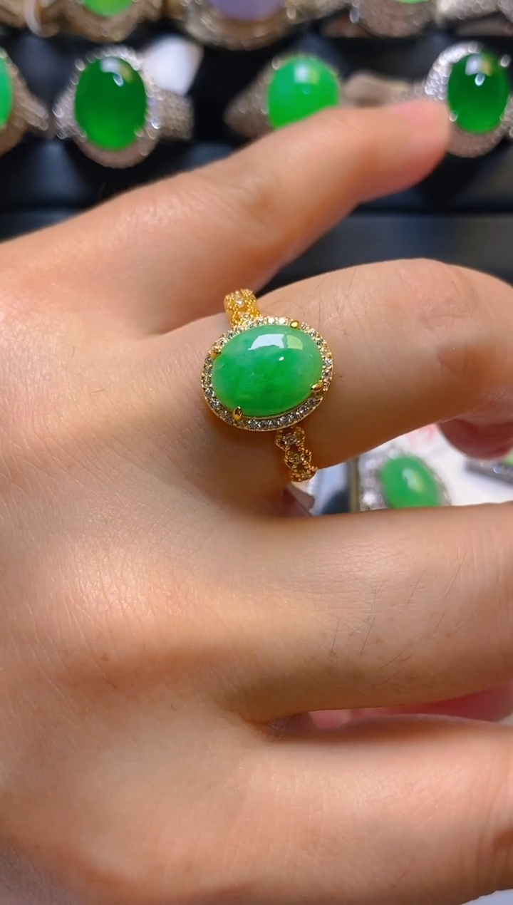 【闪购商品】翡翠耳饰银S925镶嵌天然A货翡翠1