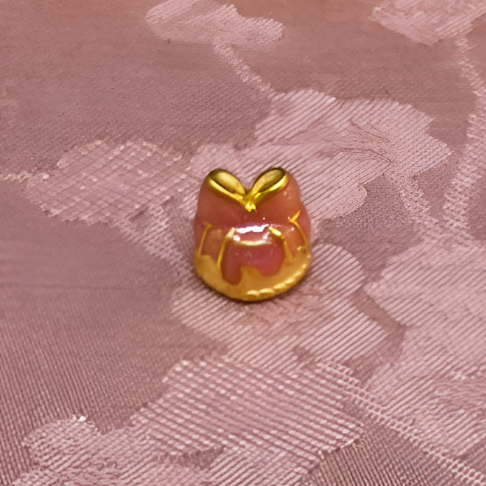 足金999烧蓝粉甜蛋糕通孔转运珠【精品珐琅】  1.08