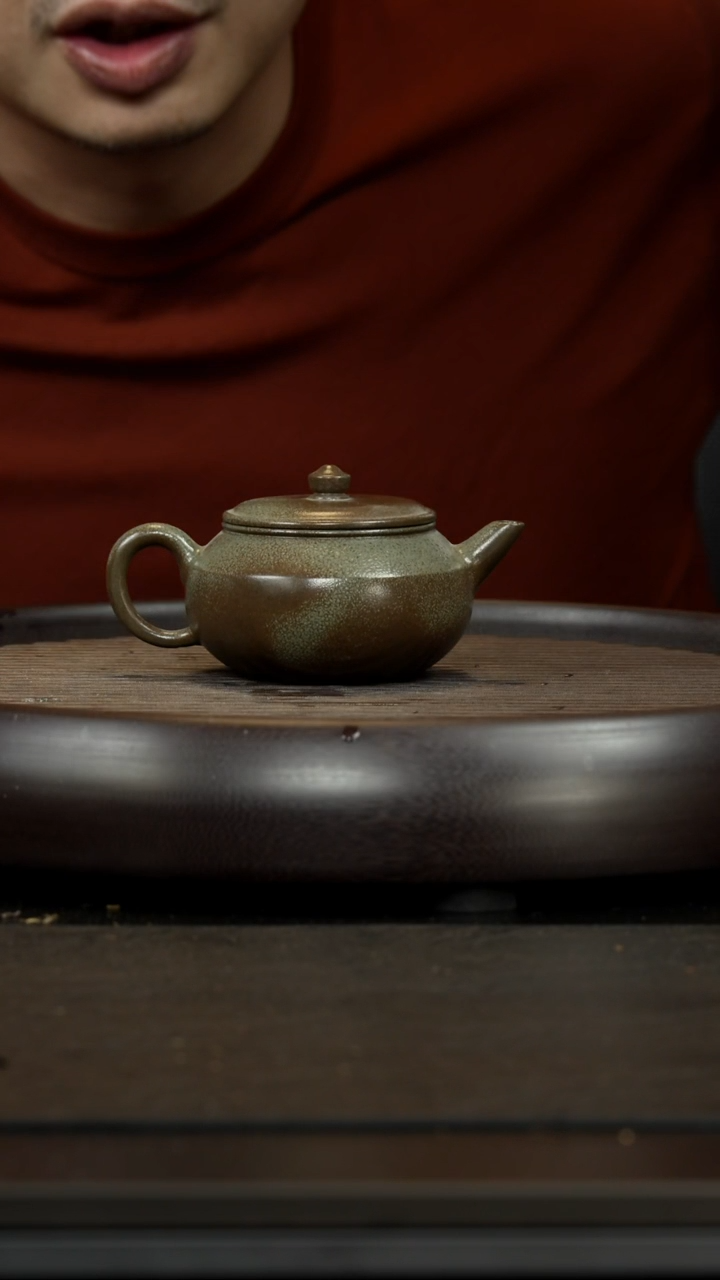 【闪购商品】紫砂茶杯孤品紫砂壶  竹烧落釉周盘壶