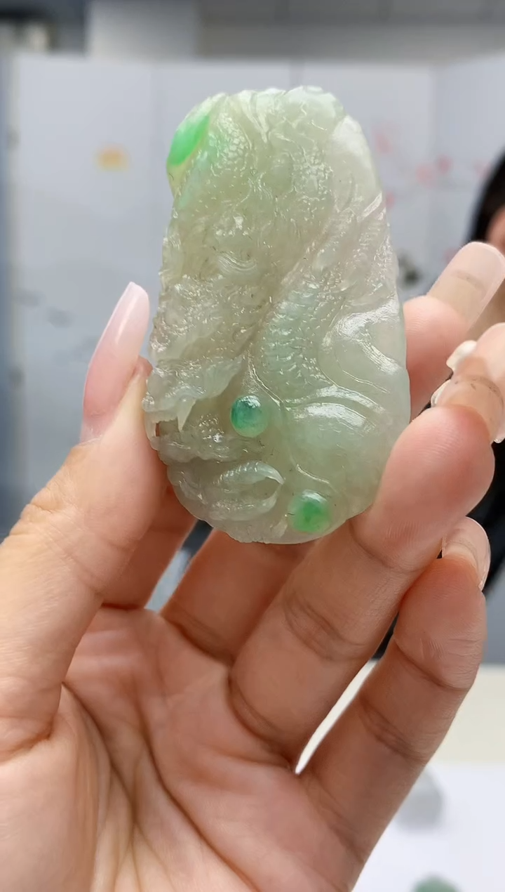 【闪购商品】定制翡翠未镶嵌3916lr-毛货挂件71