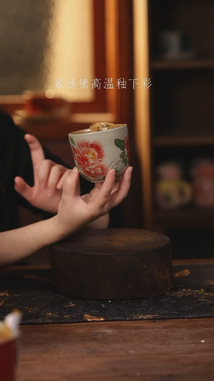 陶瓷景德镇高温釉下手绘陶瓷@L482@