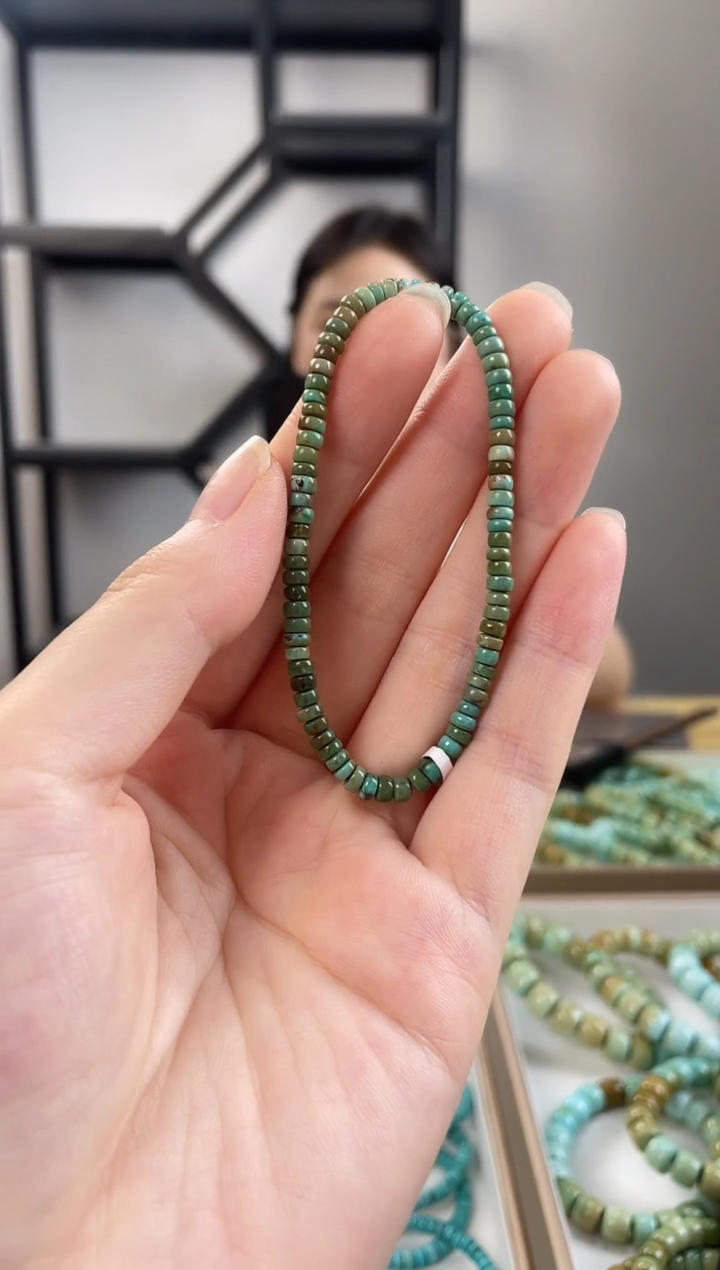 未镶嵌绿松石珠宝奇石3-4+mm