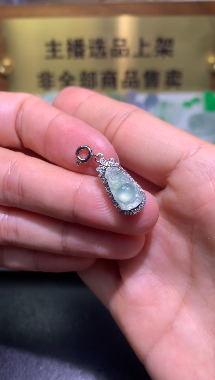 【闪购商品】翡翠颈饰银S925镶嵌净货