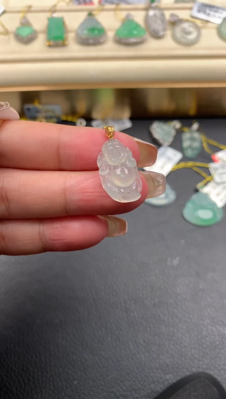 【闪购商品】翡翠颈饰18K金镶嵌Q164      