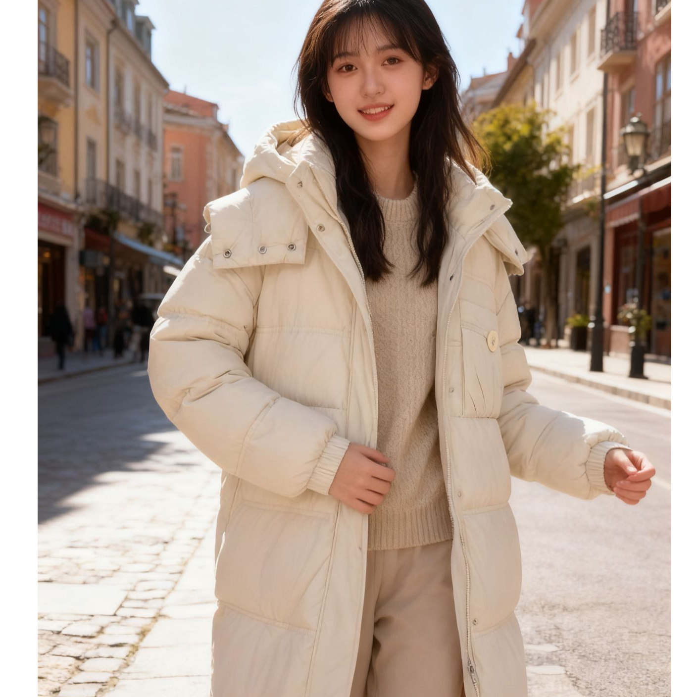 9811589高端专享老林家天花板冬款羽绒服米色（靠谱）