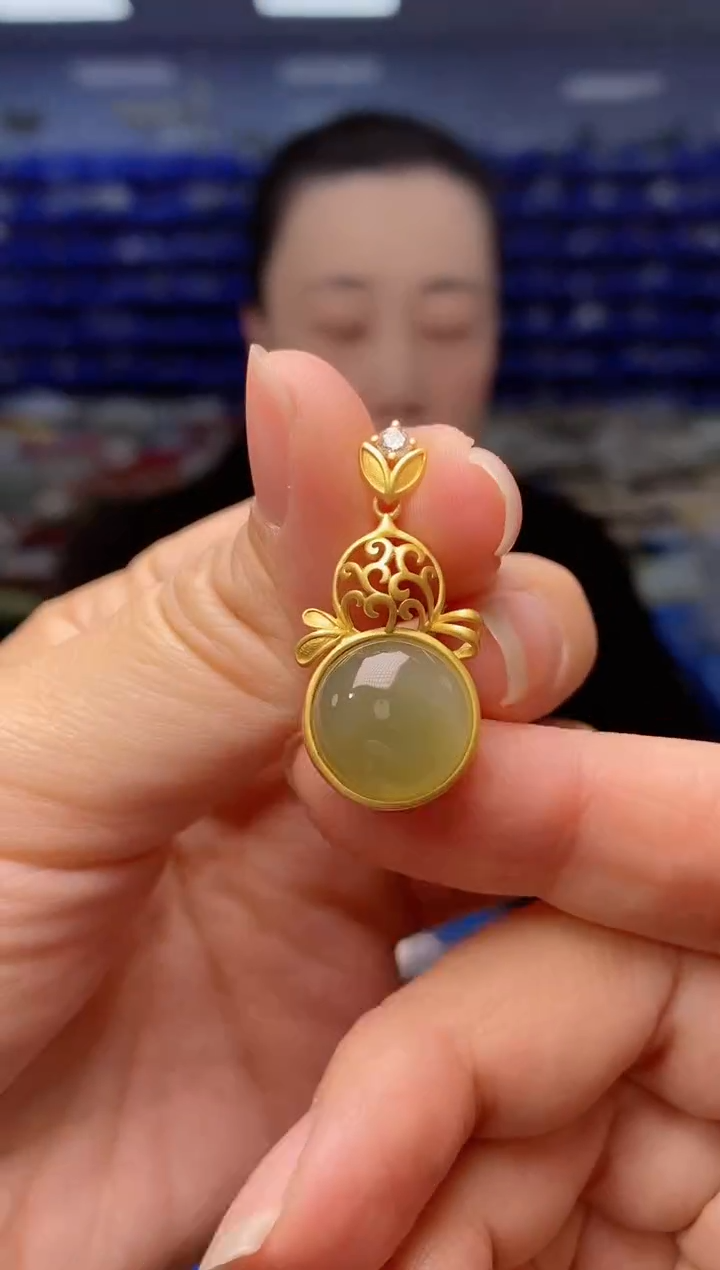 【闪购商品】和田玉吊坠(不含链)银S925镶嵌   DZ1753