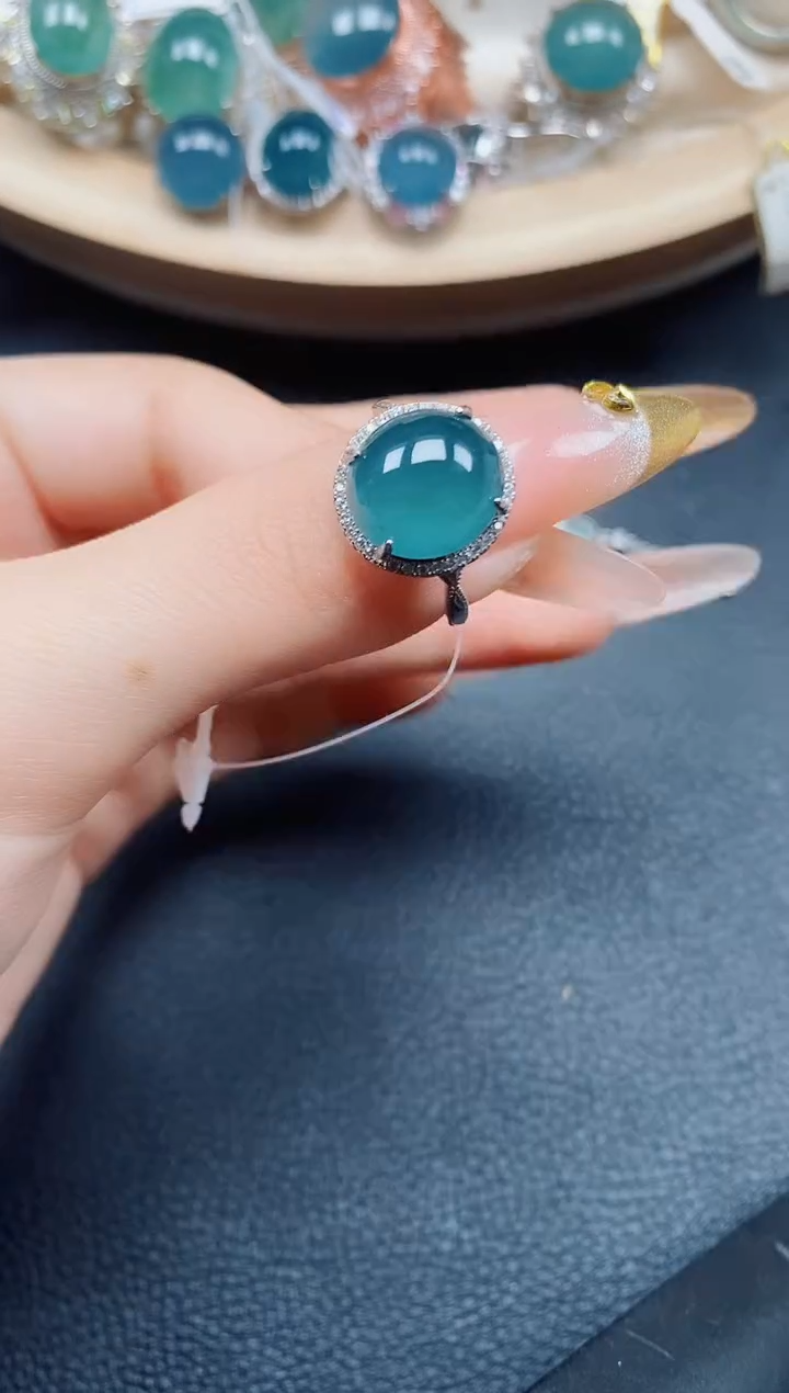 【闪购商品】翡翠戒指银S925镶嵌翡翠