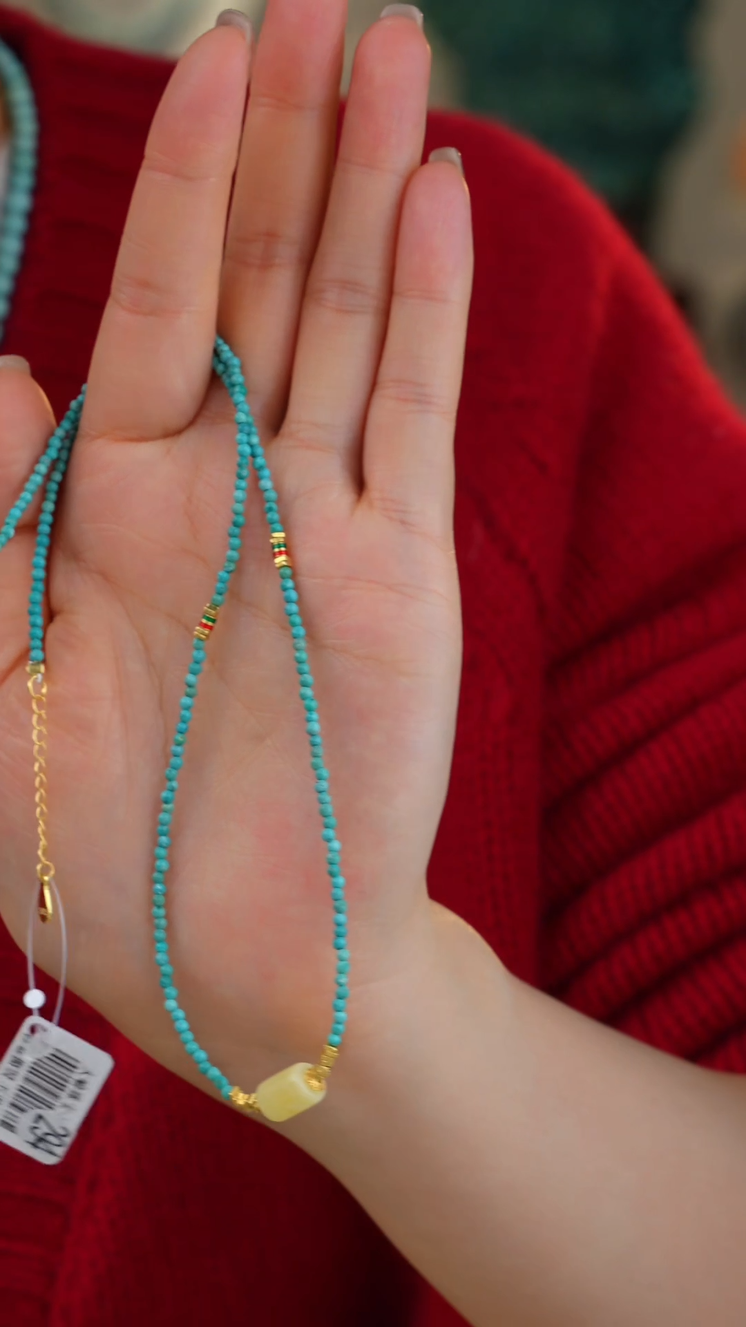 【闪购商品】绿松石项链银S925镀金镶嵌多样性发货