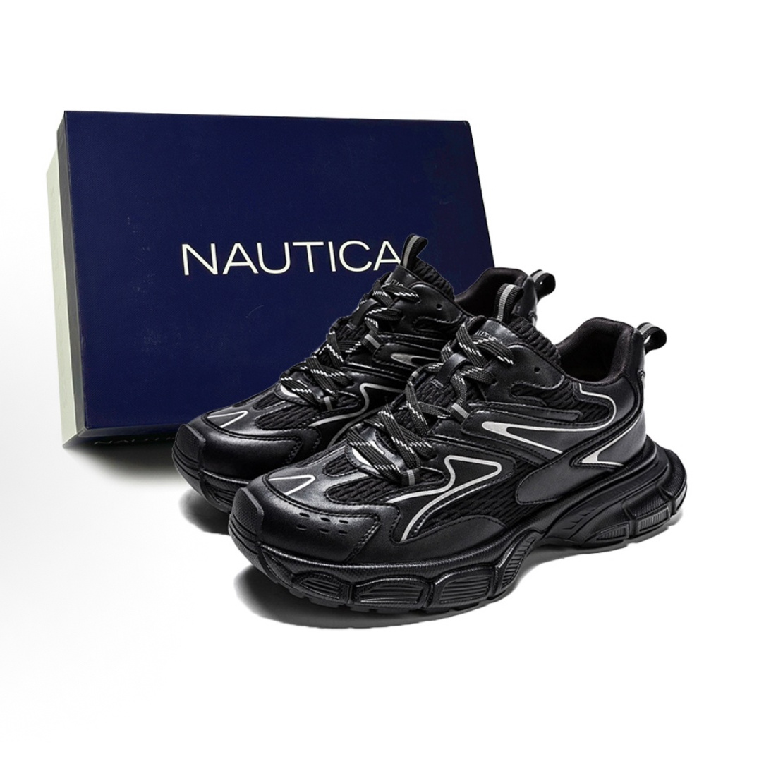 nautica/诺帝卡复古时尚巴黎可拆卸diy logo厚底增高鞋
