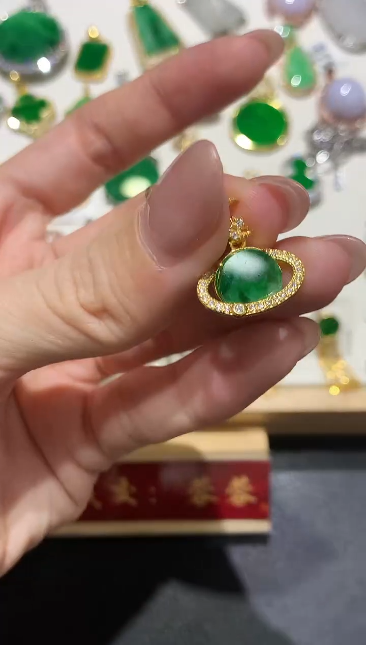 翡翠银S925镶嵌吊坠(不含链)3多人多样性随机发货1件