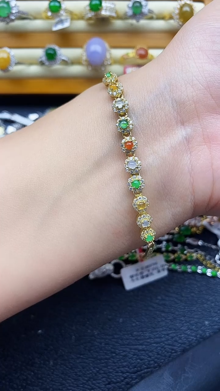 银S925镶嵌戒指翡翠1