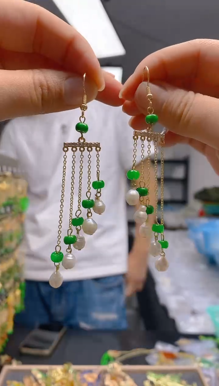 【闪购商品】翡翠耳饰合金087翡翠耳钩