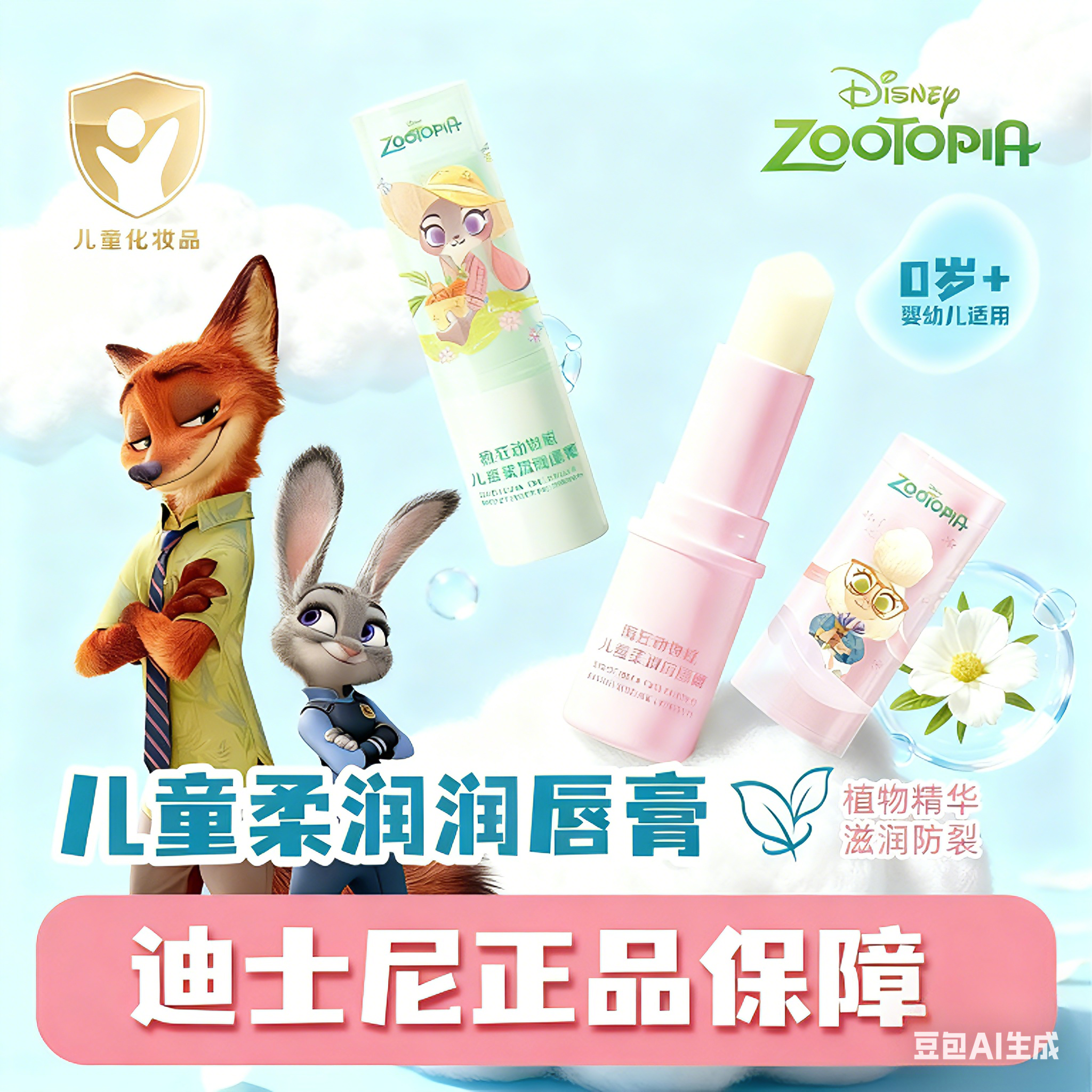 Disney/迪士尼疯狂动物城润唇膏补水保湿水嫩滋润防干裂