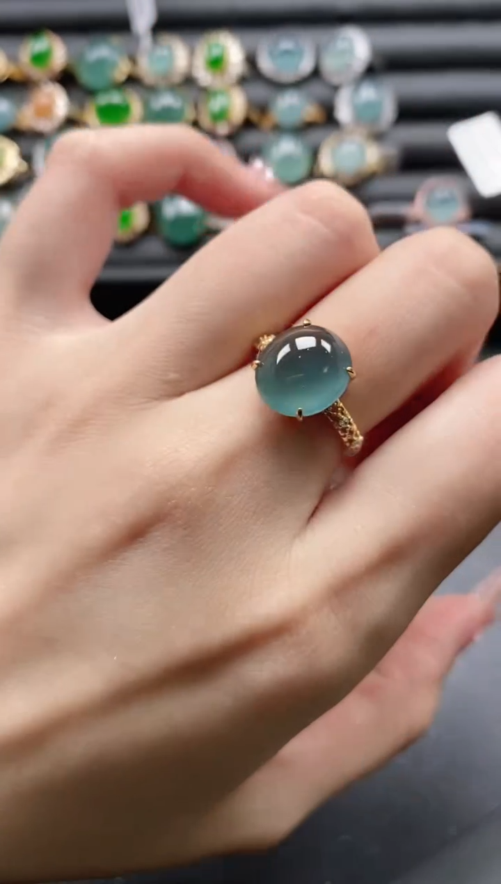 【闪购商品】翡翠戒指银S925镶嵌51511