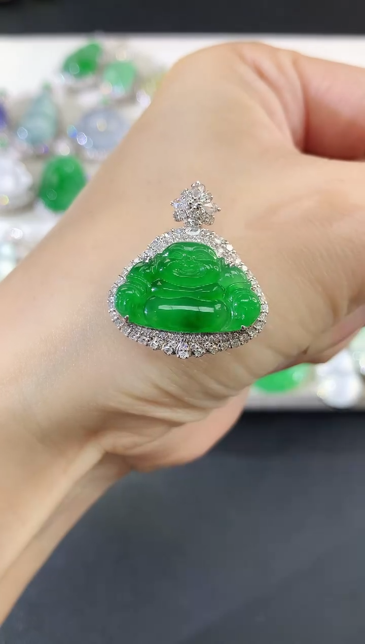 吊坠(不含链)18K金镶嵌翡翠186|19800