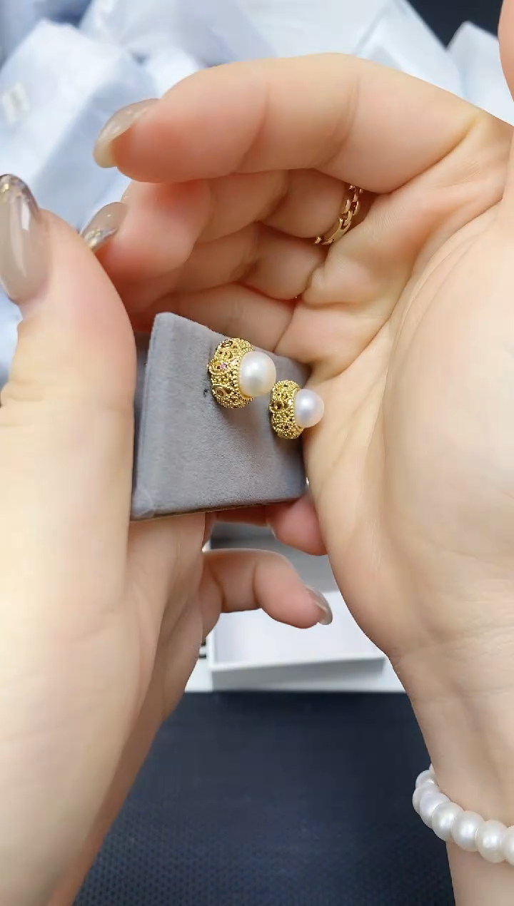 未镶嵌耳饰淡水珍珠ed1058