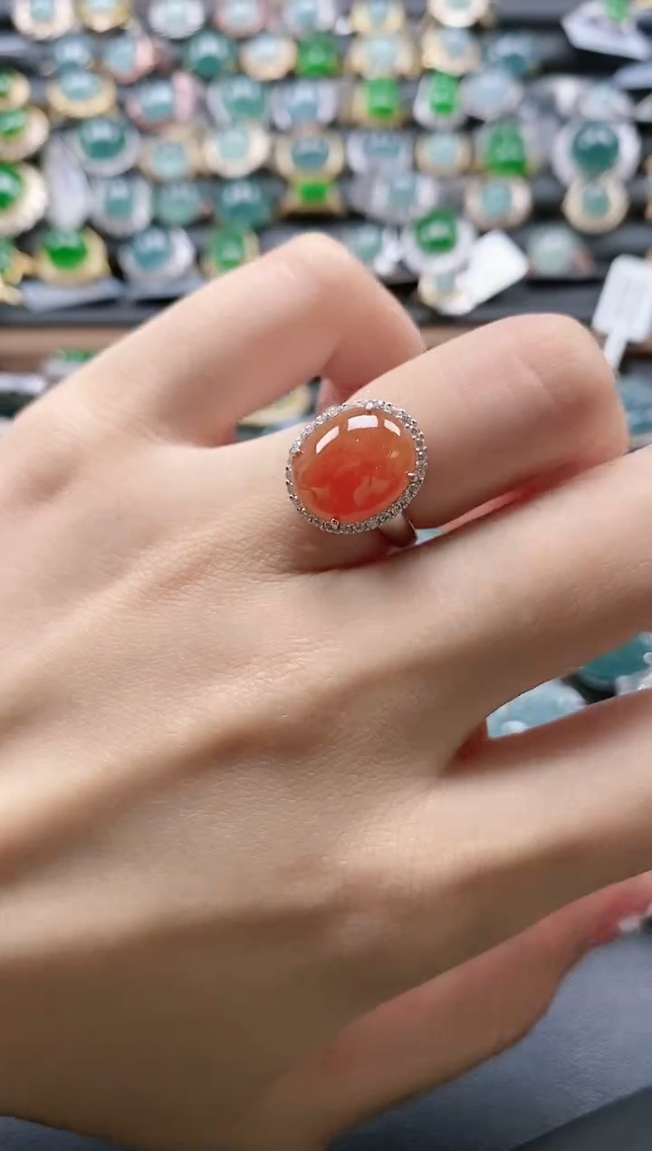 【闪购商品】翡翠戒指银S925镶嵌-600