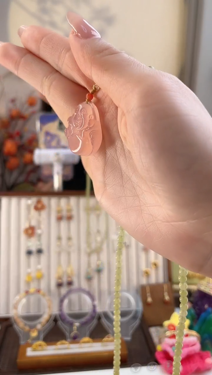 合金吊坠(不含链)玛瑙/玉髓烟紫佛公吊坠