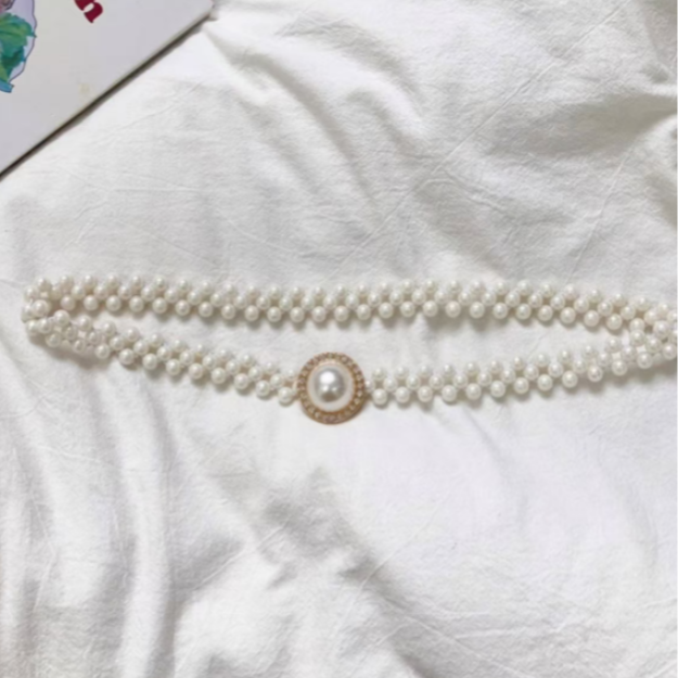 三排珠珠弹力腰链搭披肩