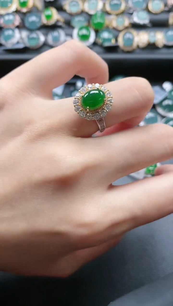 【闪购商品】翡翠戒指银S925镶嵌51511