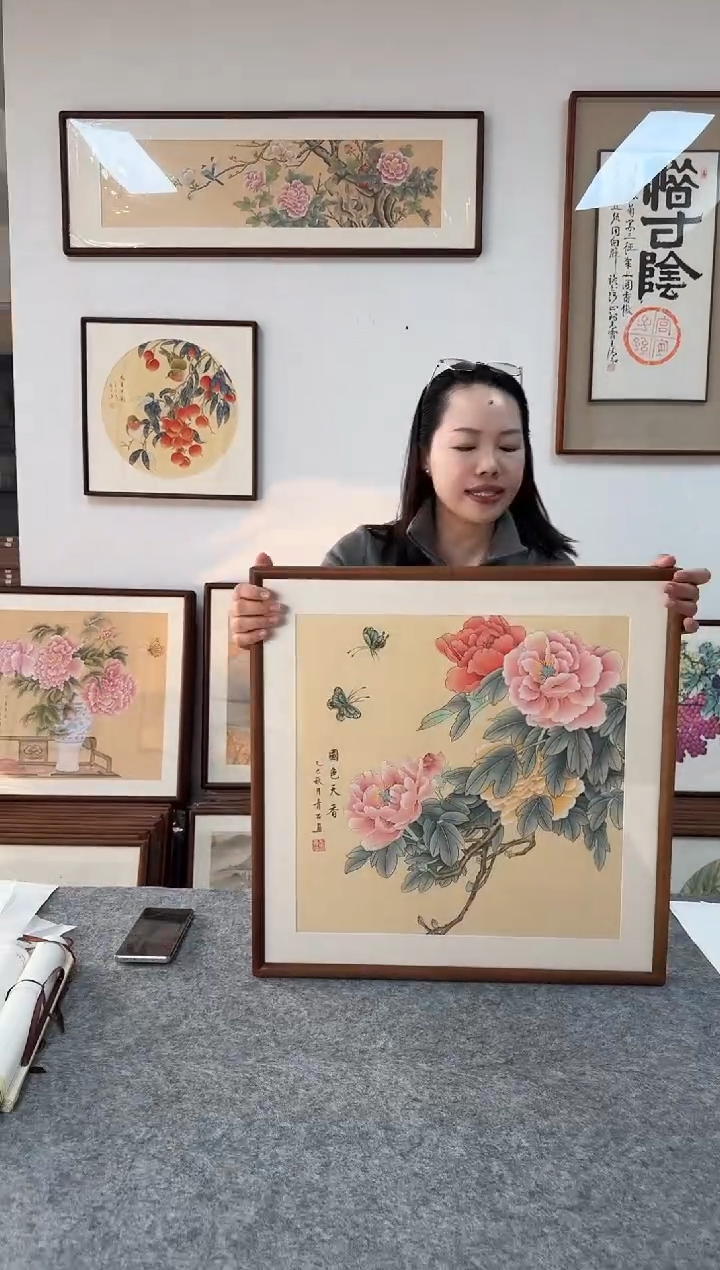 书法青石16-53*53绘画手绘同款