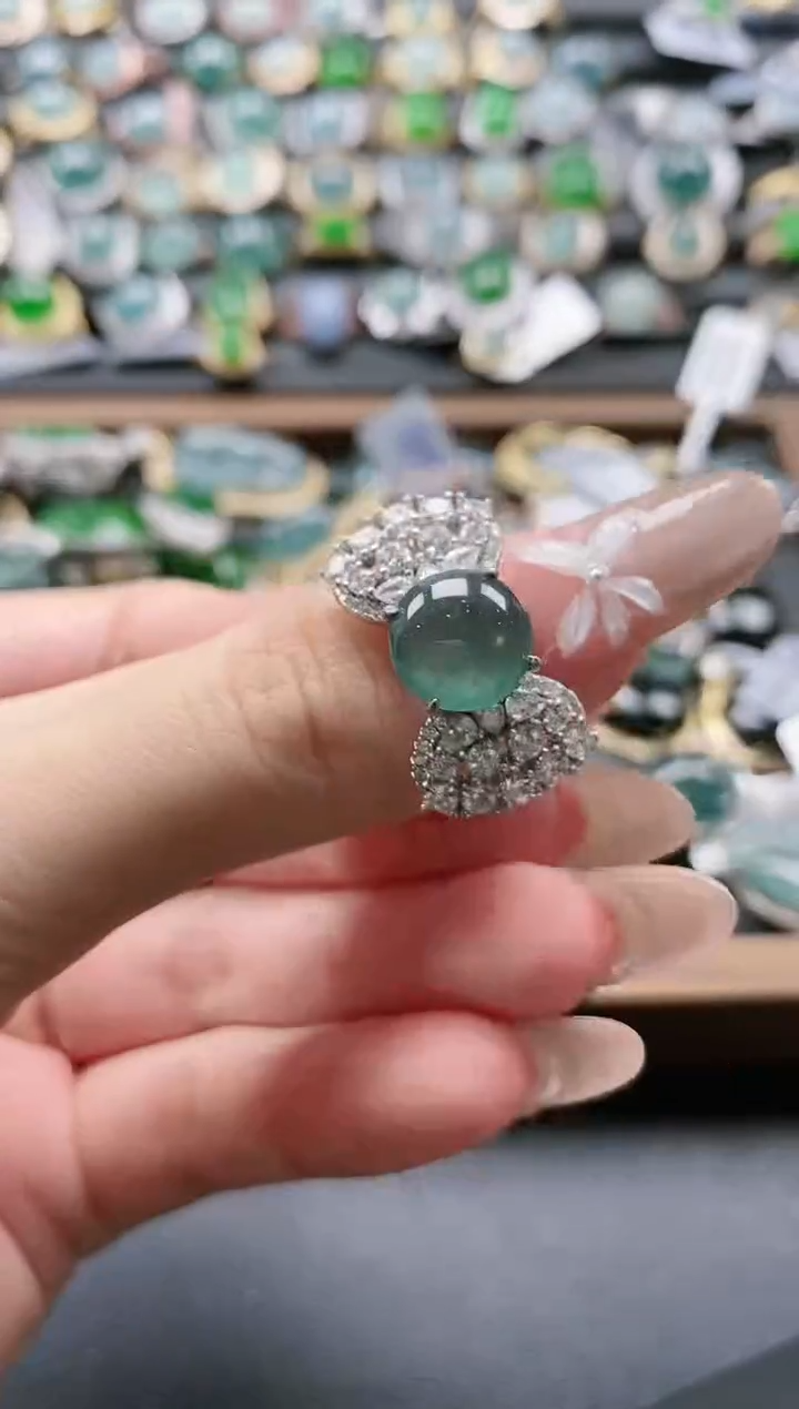 【闪购商品】翡翠戒指银S925镶嵌51511