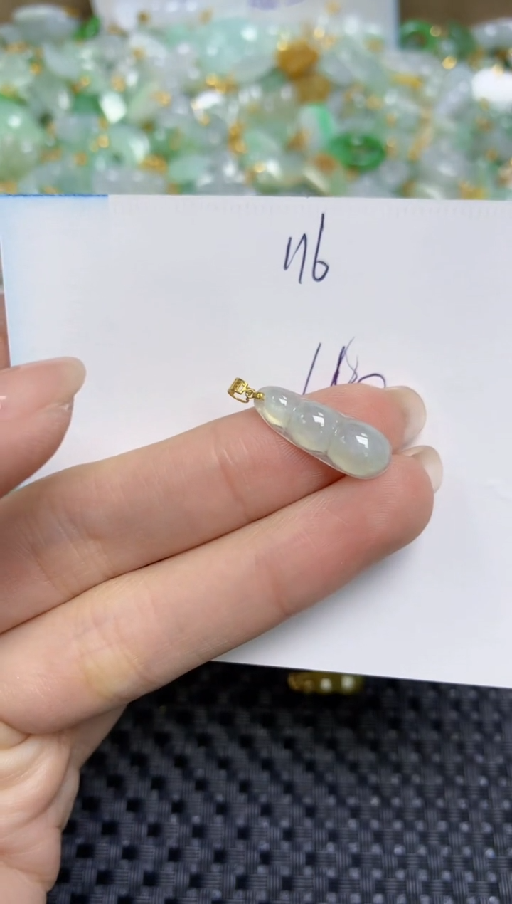 【闪购商品】翡翠颈饰18K金镶嵌天然缅甸A货翡翠