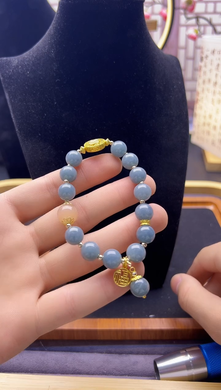 【闪购商品】翡翠手链14K金镶嵌S15