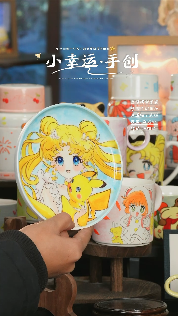 【闪购商品】小幸运纯手工手绘陶瓷